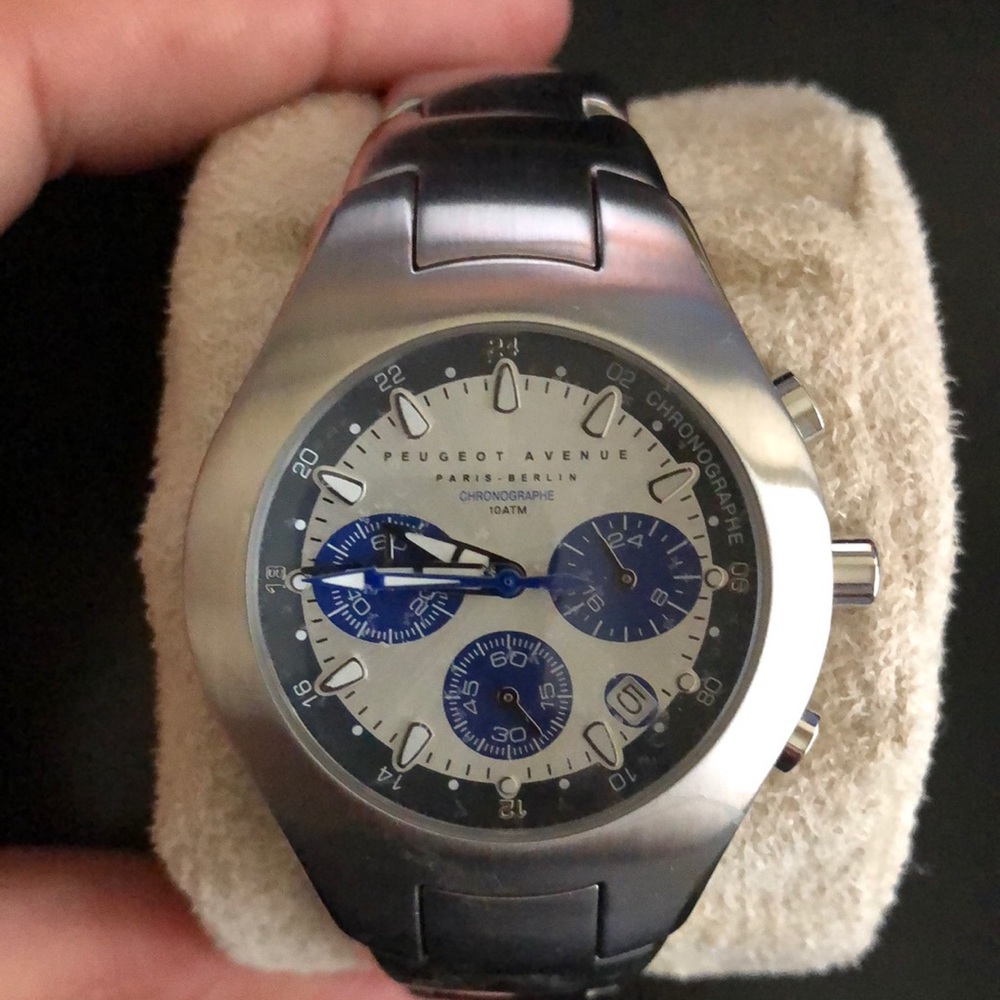 Men Peugeot silver watch